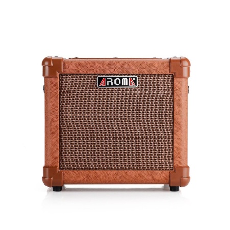 AROMA-AG-10A-10W-Brown-Guitar-Amplifier-Speaker-Box-Handy-Portable-Acoustic-Guitar-AMP-Sound-for
